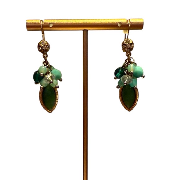 J. Crew Jewelry - J. Crew Green and Gold Dangle Earrings